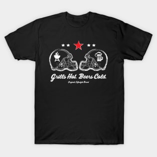 Grills Hot. Beers Cold. : Football Tailgate SZN T-Shirt